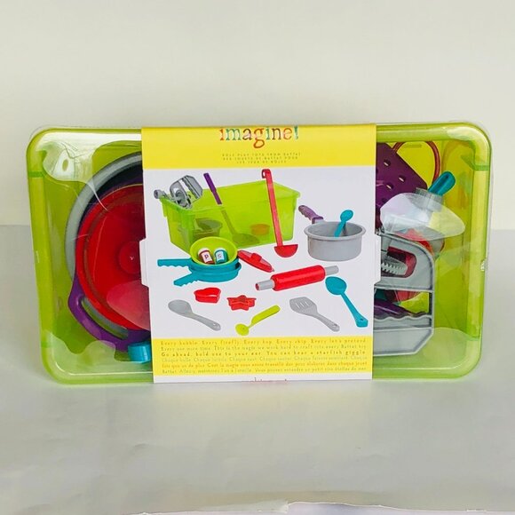 Battat - Pretend Cooking Set 21 Pieces & Storage Bin  For  Age 3+ New Sealed - Picture 13 of 15